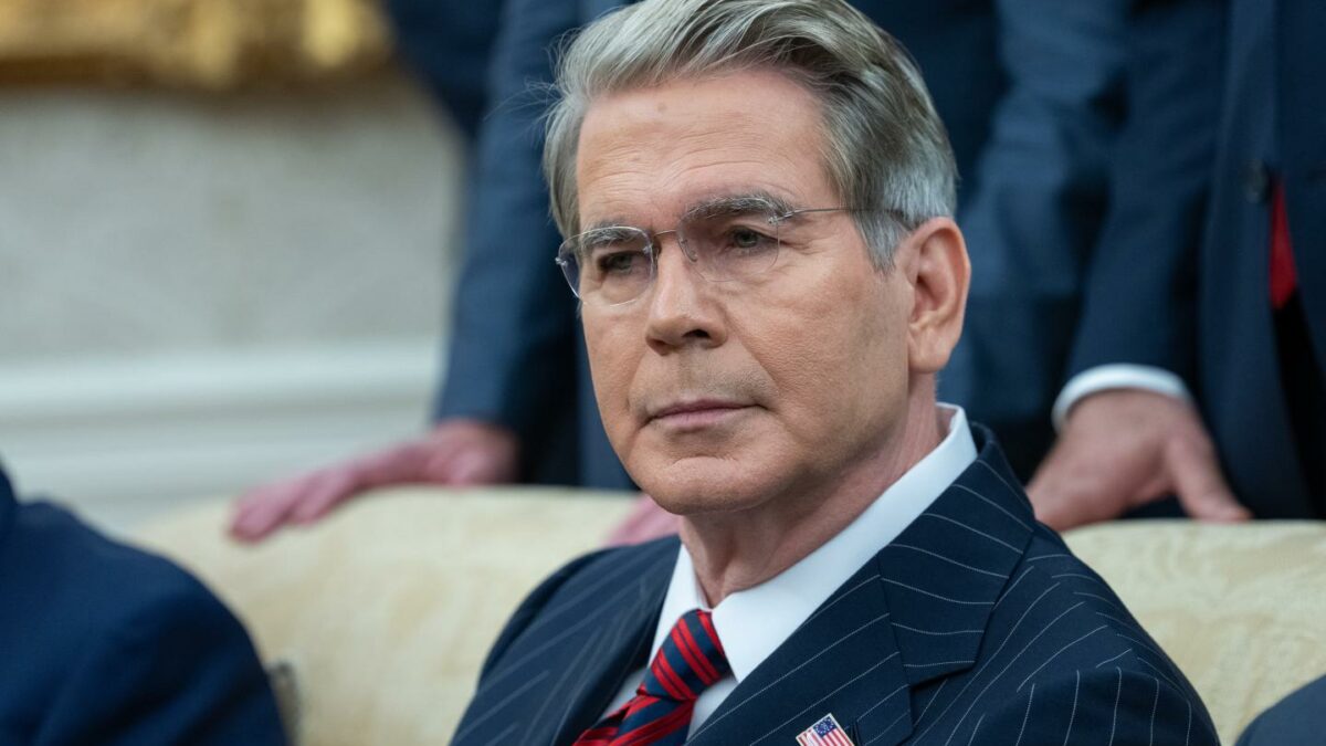 Scott Bessent, US treasury secretary, during a meeting with US President Donald Trump and Lebanon's President Joseph Aoun, not pictured, in the Oval Office of the White House in Washington, DC, US, on Tuesday, July 21, 2026.