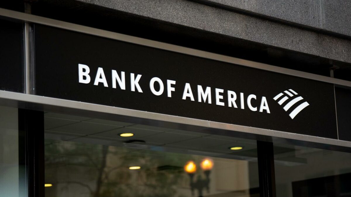 Bank of America logo sign is seen in Chicago, Illinois, United States.