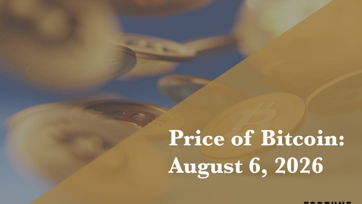 Current price of Bitcoin for Aug. 6, 2026